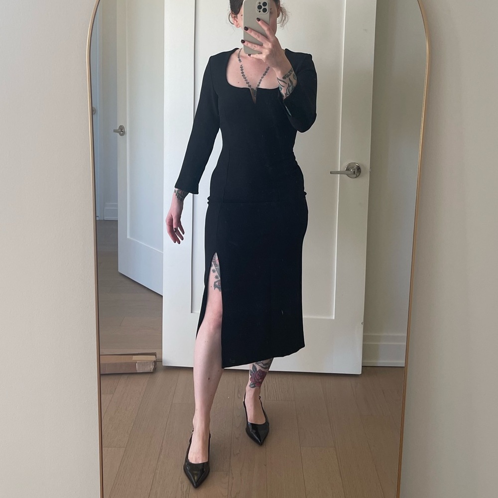 Black tailored Zara midi dress
